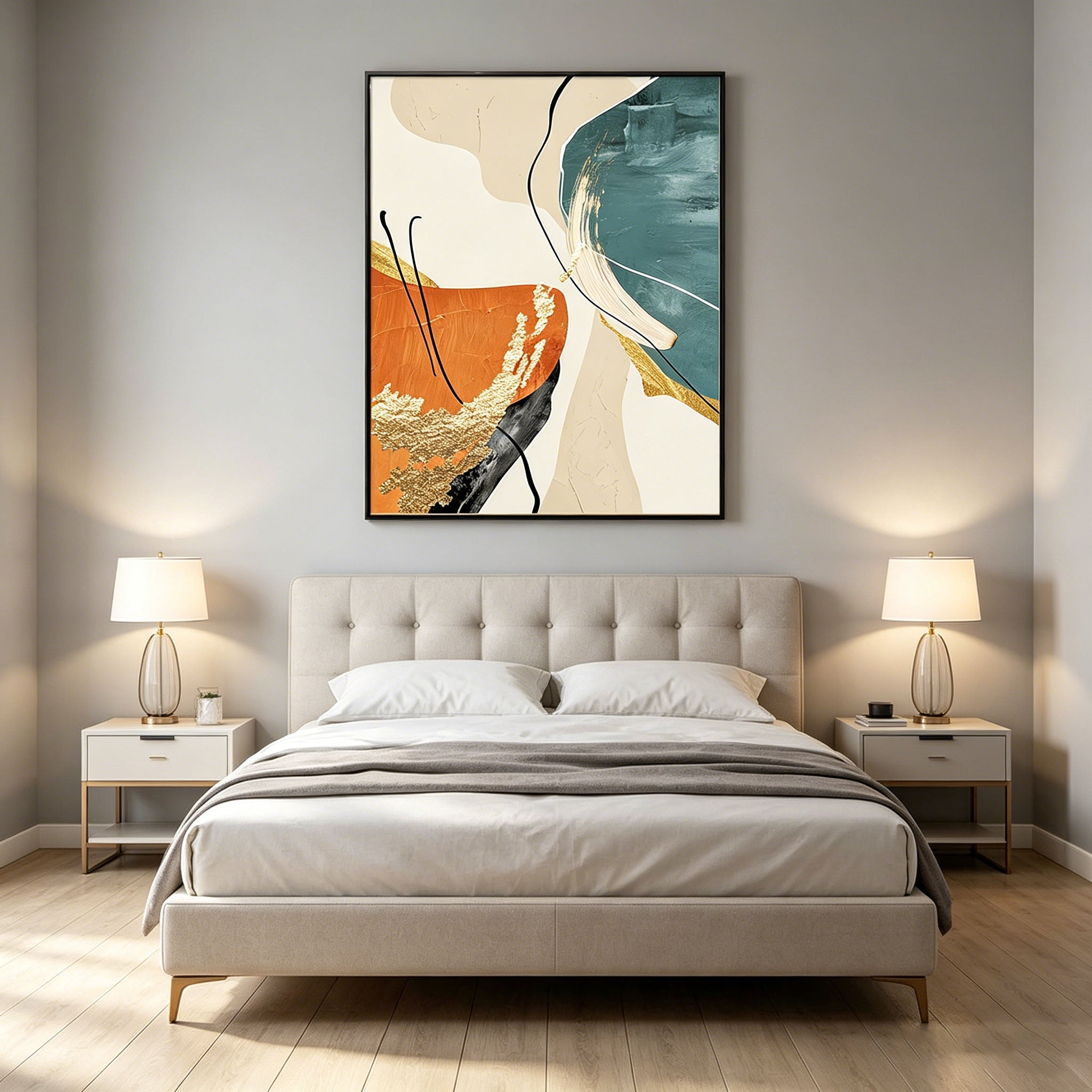 Hand-Painted Abstract Textured Oil Painting | Modern Wall Art for Living Room & Bedroom