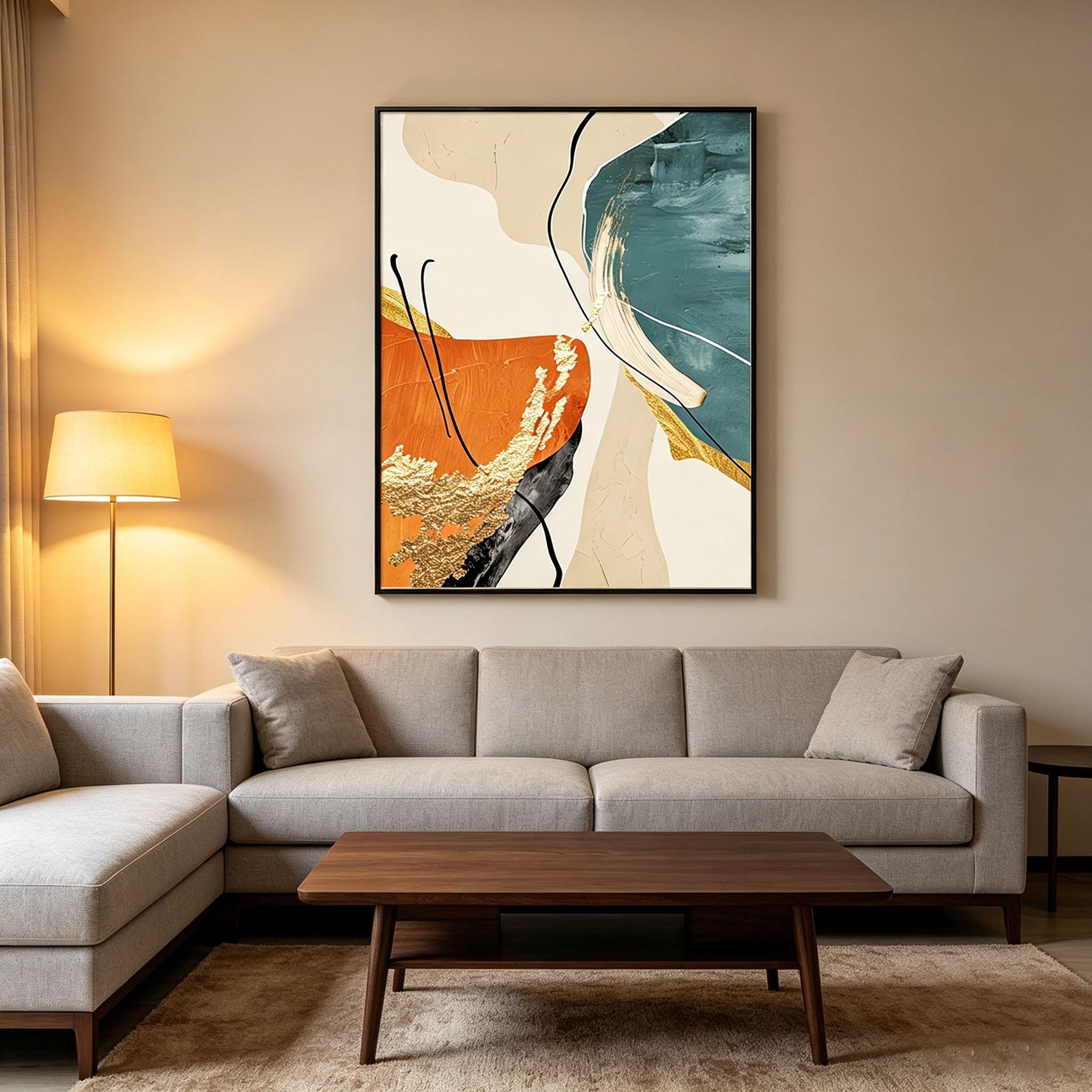 Hand-Painted Abstract Textured Oil Painting | Modern Wall Art for Living Room & Bedroom