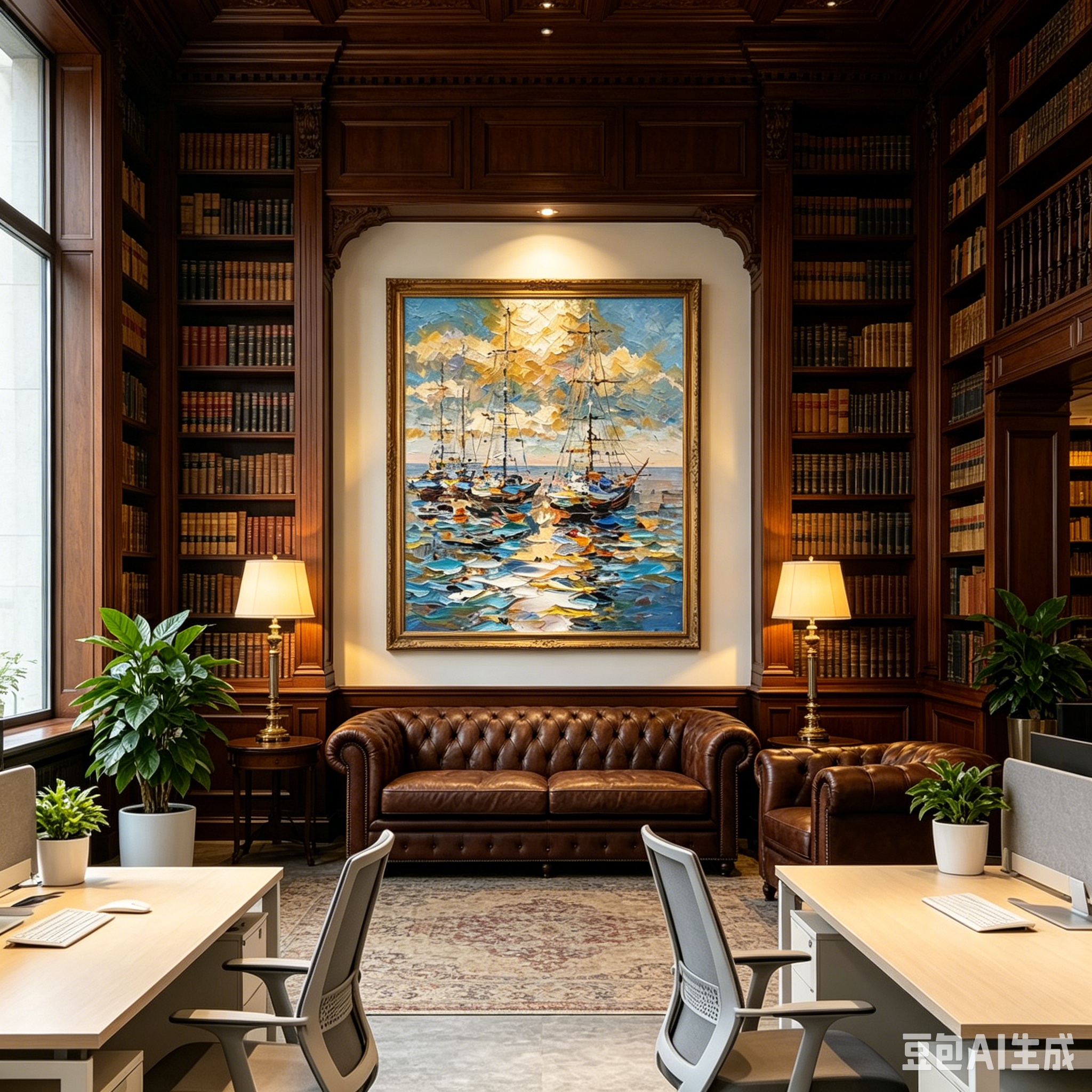 Stretched Hand-Painted "Harbor Moonlight" Oil Painting – Textured Nautical Statement Canvas for Coastal Elegance